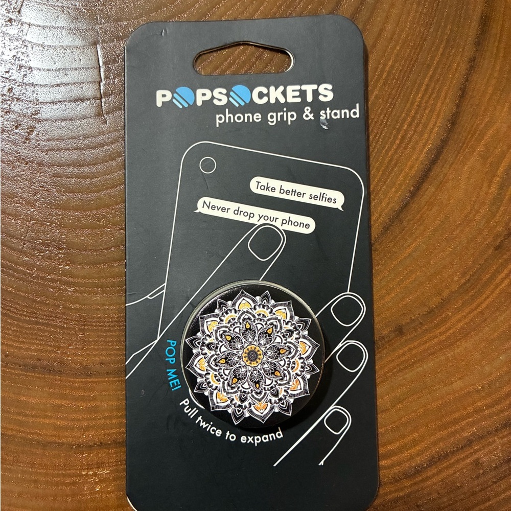 PopSocket Mandala Grip & Stand - Black and Gold